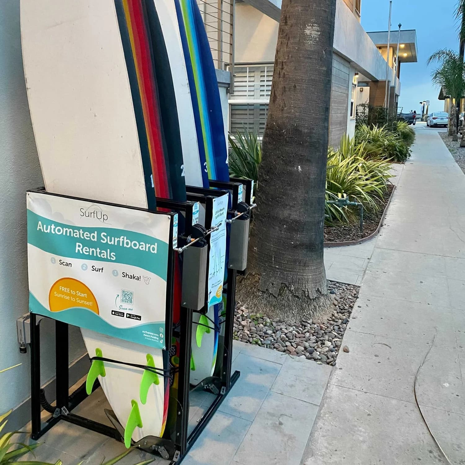 SurfPod automated surfboard rental station